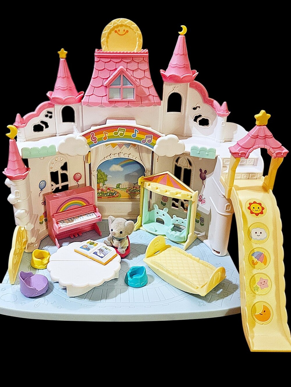 Calico Critters Sylvanian Families Sunny Castle Nursery Slide Swing Table & Box